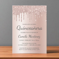 Rose Gold Sparkle Glitter Quinceanera Celebration