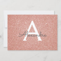 Rose Gold Sparkle Glitter Sweet 16 Save the Date
