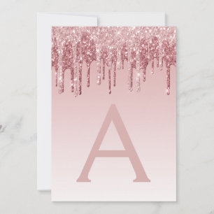 Rose Gold Sparkle Glitter Sweet Sixteen Birthday Invitation