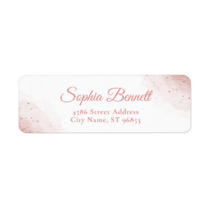 Rose Gold Sparkle Return Address