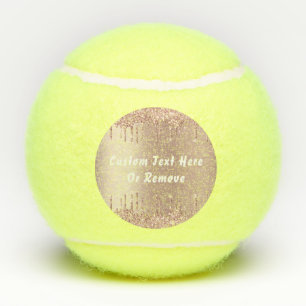 Rose Gold Sparkly Tennis Balls with Custom Text