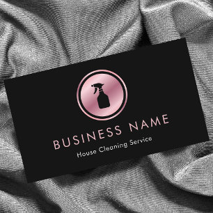 Rose Gold Spray Bottle Maid Housekeeping Cleaning Business Card