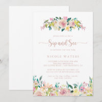Rose Gold Spring Floral Sip and See