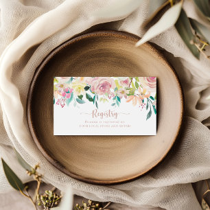 Rose Gold Spring Floral Wedding Gift Registry   Enclosure Card