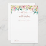 Rose Gold Spring Floral Wedding Well Wishes   Advice Card<br><div class="desc">This rose gold spring floral wedding well wishes advice card is perfect for a rustic wedding. The design features a wealth of colourful peonies and green foliage, neatly bunched into charming bouquets, inspiring natural beauty. These cards are perfect for a wedding, bridal shower, baby shower, graduation party & more. Personalise...</div>