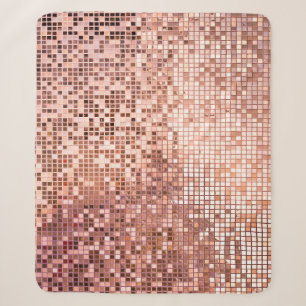 Rose gold: square mosaic tiles. sherpa blanket
