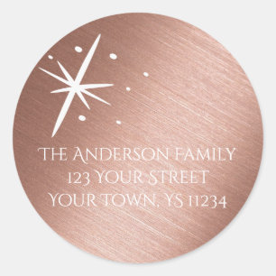 Rose Gold Star Classic Round Sticker