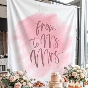 Rose Gold Stars Ms to Mrs Bridal Shower Backdrop Tapestry