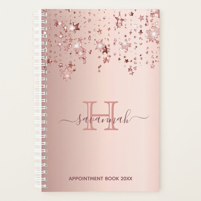 Rose gold stars pink planner (Front)