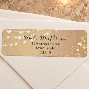 Rose Gold String Lights Label