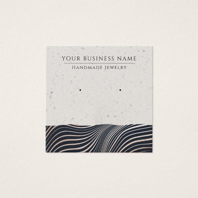 Rose Gold Stripes Modern Earring Display Cards (Front)