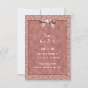 Rose Gold & Stylish Glitter Save The Date