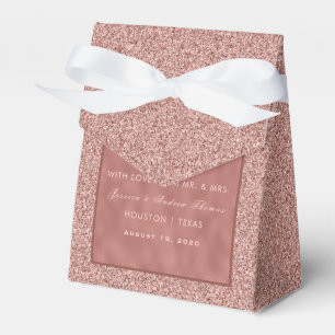  Rose Gold & Stylish Glitter Wedding Favour Box