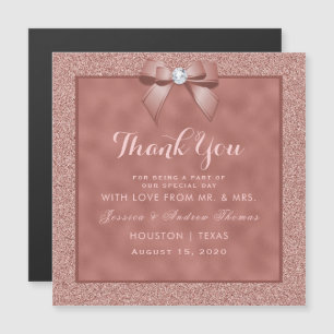 Rose Gold & Stylish Glitter Wedding Thank You