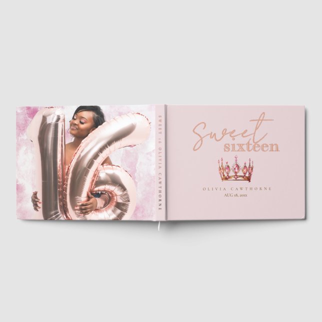 Rose Gold Sweet 16 Foil Guestbook (Full)
