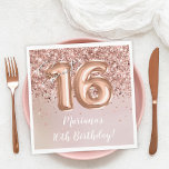 Rose Gold Sweet 16th Birthday Party Napkin<br><div class="desc">Rose gold sweet 16th birthday party napkins to decorate the birthday party tables.</div>