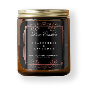 Rose Gold Swirls Black Candle Beauty Product Square Sticker