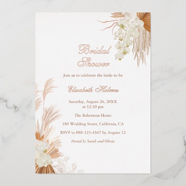 Rose Gold Terracotta Pampas Grass Bridal Shower (Front)
