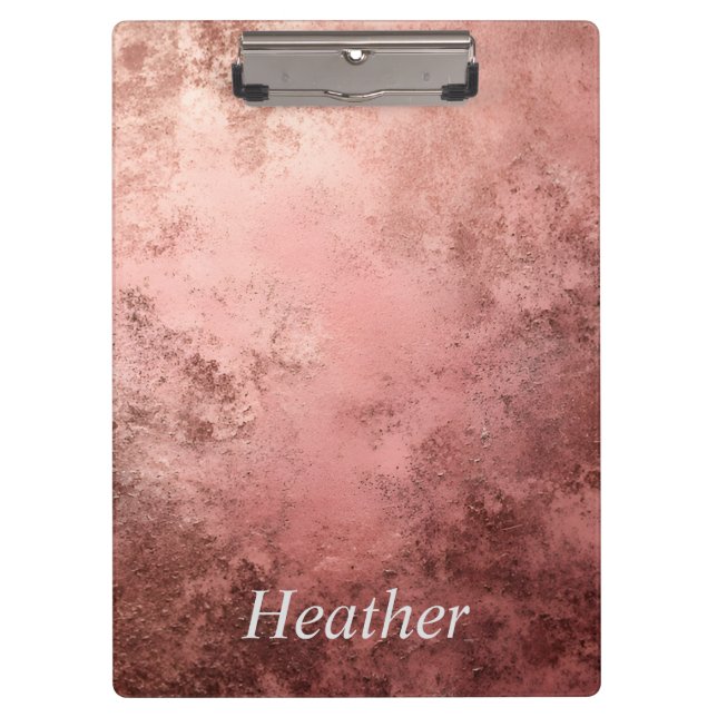 Rose Gold Textured Background  Clipboard (Front)