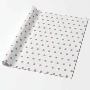 Rose Gold Textured Polka Dot Pattern Wrapping Paper