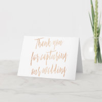Rose Gold "Thank you for capturing our wedding"