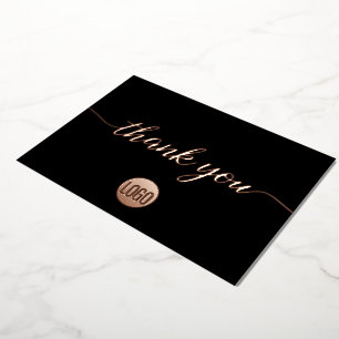Rose Gold Thank you script custom logo