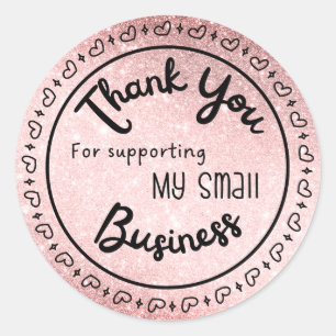 Rose Gold Thank You Sticker Sheet 