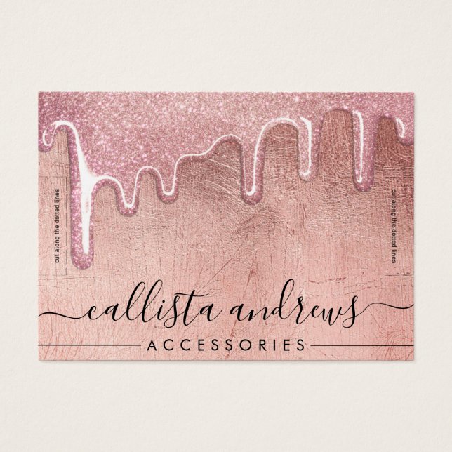 Rose Gold Thick Glitter Drips  Bracelet Display (Front)