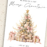 Rose Gold Tree 2026 Calendar Merry Christmas Holiday Card<br><div class="desc">Rose Gold Treet 2026 Calendar Merry Christmas is in a stylish set handwritten style script. With a handy 2026 calendar on the back for your recipients and Happy New Year greeting.</div>