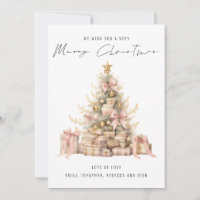 Rose Gold Tree 2026 Calendar Merry Christmas