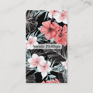 Rose Gold Tropical Botanical Island Paradise Chic Business Card