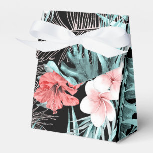 Rose Gold Tropical Elegant Botanical Aloha Luau Favour Box