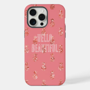 Rose Gold Tropical Glitter Pineapples iPhone 15 Pro Max Case