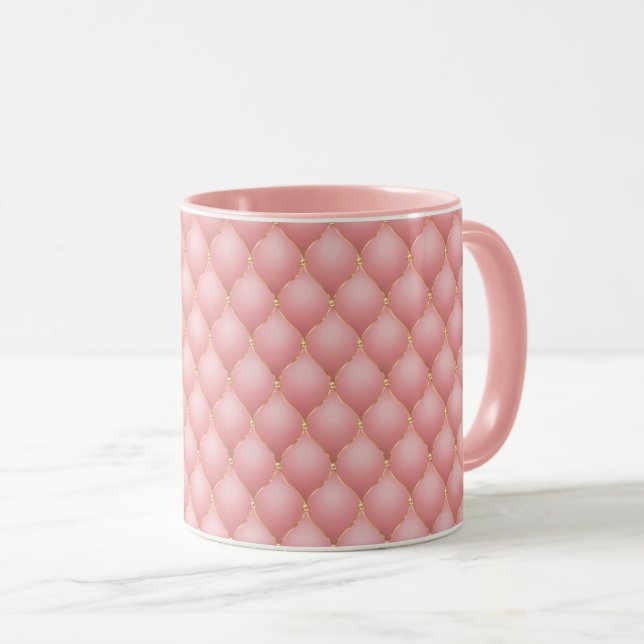 Rose Gold Tufted Coffee Mug (Front Right)