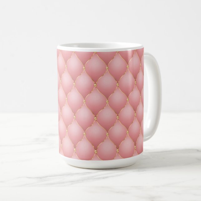 Rose Gold Tufted Coffee Mugs (Front Right)