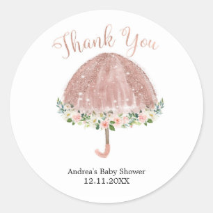 Rose Gold Umbrella April Shower Sticker