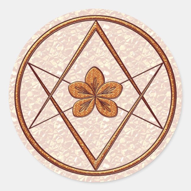 Rose Gold Unicursal Classic Round Sticker (Front)