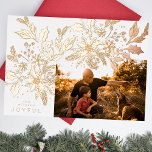 ROSE GOLD Vintage CHRISTMAS Botanicals Photo Frame<br><div class="desc">WISH YOUR FAMILY,  FRIENDS A MERRY CHRISTMAS with my Modern JOYFUL ROSE GOLD Vintage CHRISTMAS Botanicals Photo Frame Foil Holiday Card. This elegant card includes a photo family a large photo on the front with custom holiday greeting,  date and name.

*REAL FOIL ON FRONT (ALSO HAS WATERCOLOR UNDERTONES)</div>