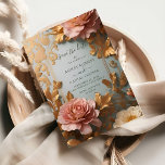 Rose Gold Vintage-inspired floral Save The Date Invitation<br><div class="desc">Elegant,  modern,  and delicate Rose Gold Vintage-inspired floral motif Save The Date wedding invitation that you can customise with your info to make it furthermore special. The romantic minimalist design features lovely and elegant calligraphy on a Beautiful background with a clean and simple look.</div>