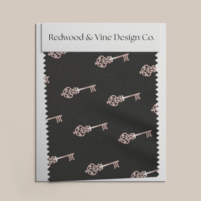 Rose Gold | Vintage Key Pattern Fabric (Creator Uploaded)