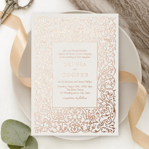 Rose Gold Vintage Ornate Frame Classic Wedding