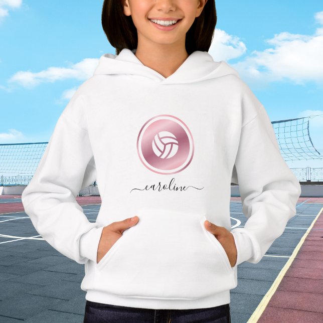 Rose Gold Volleyball Cute Girly Name Sport Theme (Creator Uploaded)