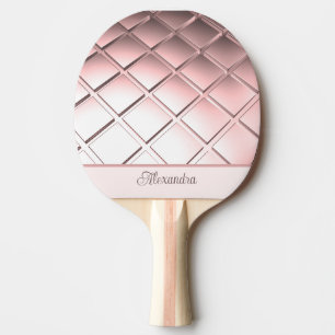 Rose Gold Waffle Personalized Ping Pong Paddle