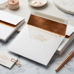 Rose Gold Warm Copper Wedding Envelope Metallic