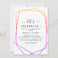 Rose Gold Watercolor Geometric Let's Celebrate