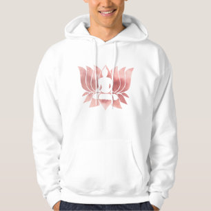 Rose Gold Watercolor Texture Buddha Meditation Zen Hoodie