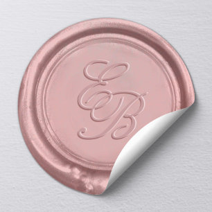 Rose Gold Wax Monogram Elegant Wedding Seals