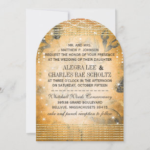 Rose Gold Wedding Chalkboard Under the Stars Invitation
