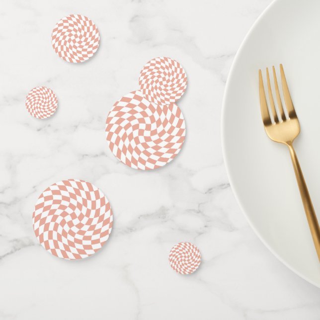 Rose Gold Wedding Collection Check Chequered  Confetti (Group)