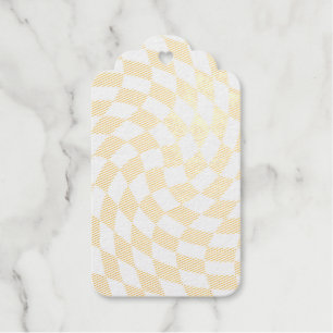 Rose Gold Wedding Collection Check Chequered    Gift Tags